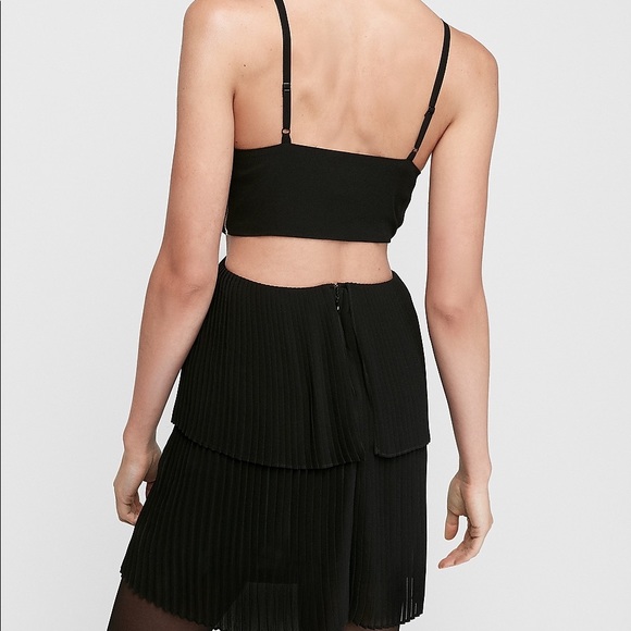 Express Pleated Cut Out Fit and Flare - Picture 2 of 3
